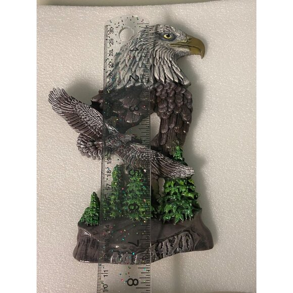 Handcrafted Ceramic Casting Resin American Eagle Wall Decor Mountains and Trees - Picture 7 of 8